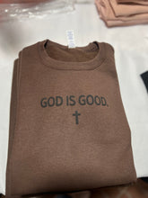 Load image into Gallery viewer, God is good brown sweater
